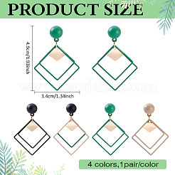 4 Pairs 4 Colors Alloy Dangle Stud Earrings&nbsp;EJEW-ME0001-12