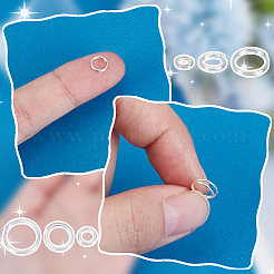 24Pcs 3 Styles 925 Sterling Silver Split Rings&nbsp;STER-AR0001-13