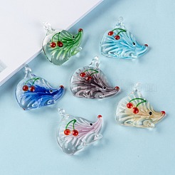 Handmade Lampwork Glass Pendants&nbsp;LAMP-R106-M4-B