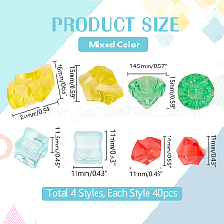 160Pcs 4 Style Transparent Acrylic Beads&nbsp;OACR-PH0004-21