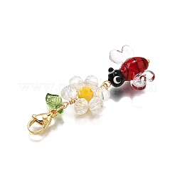 Handmade Lampwork Bees Pendant Decorations&nbsp;HJEW-TA00348