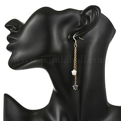 Star Natural Larvikite & White Jade Earrings for Women&nbsp;EJEW-JE07131