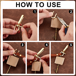 2Pcs Brass Shackle Clasps with Brass S Hook Clasps&nbsp;KK-PH0010-57LG