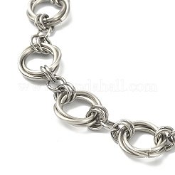 Non-Tarnish 304 Stainless Steel Rings Link Chain Bracelet&nbsp;BJEW-TA00334-02