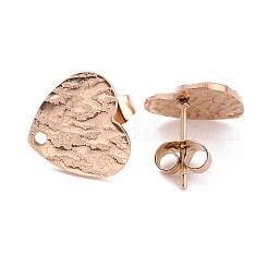 Ion Plating(IP) 304 Stainless Steel Stud Earring Findings&nbsp;EJEW-O104-09RG