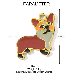 304 Stainless Steel Enamel Pendants&nbsp;STAS-OY001-49G