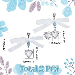 2Pcs 316 Stainless Steel Locket Pendants&nbsp;PALLOY-HY00071