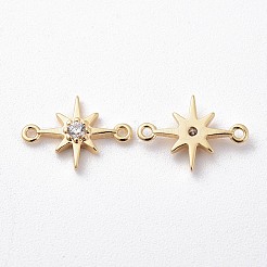 Brass Micro Pave Cubic Zirconia Links&nbsp;X-ZIRC-F081-20G