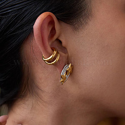 Double Layer 304 Stainless Steel Clip-on Earrings for Women&nbsp;EX6608