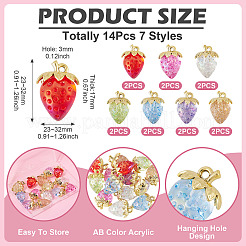 14Pcs 7 Styles Transparent Acrylic with Alloy Pendants&nbsp;TACR-TA0001-86