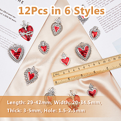 12Pcs 6 Style Alloy Enamel Pendants&nbsp;FIND-DC0005-26