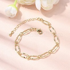 Brass Paperclip Chains Bracelet for Women&nbsp;BJEW-A065-09G