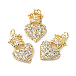 Brass Micro Pave Clear Cubic Zirconia Pendants&nbsp;KK-E068-VA301-2