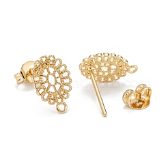 Eco-Friendly Brass Stud Earring Findings&nbsp;KK-H761-01G