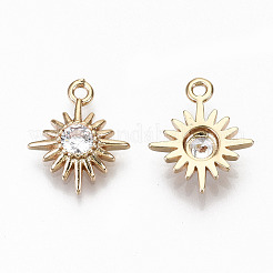 Brass Micro Pave Cubic Zirconia Charms&nbsp;X-KK-S359-050-RS