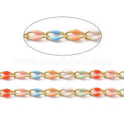 Brass Enamel Curb Chains&nbsp;CHC-C003-13G-13