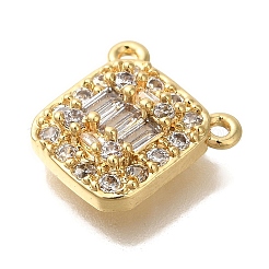 Rectangle Rack Plating Brass Micro Pave Clear Cubic Zirconia Pendants&nbsp;KK-U019-14G