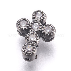 Brass Micro Pave Cubic Zirconia Beads&nbsp;ZIRC-E152-07-RS