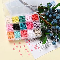 150G 15 Colors Handmade Polymer Clay Beads&nbsp;CLAY-JP0001-14-6mm
