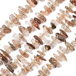 Natural Black Gold Rutilated Quartz Beads Strands&nbsp;G-F821-D01-01
