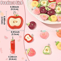 24Pcs 8 Styles Opaque Resin Pendants&nbsp;CRES-YW0002-78