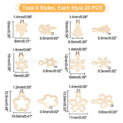 120Pcs 6 Style Christmas 201 Stainless Steel Charms&nbsp;STAS-UN0028-08