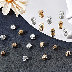 Brass Grooved Beads&nbsp;KK-BBC0028-75B