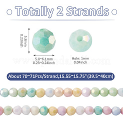 2 Strands Anti-Tarnish Electroplate Glass Beads Strands&nbsp;EGLA-TADJ0001-17A