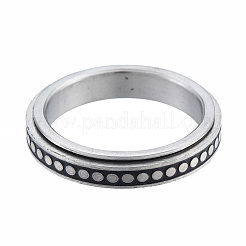 Non-Tarnish 201 Stainless Steel Flat Round Rotating Ring&nbsp;RJEW-N043-27