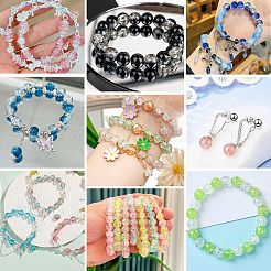 450Pcs 4 Styles Spray Painted Crackle Glass Beads&nbsp;CCG-PA0001-09E