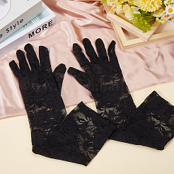 Polyester Long Lace Gloves&nbsp;AJEW-WH20011-94A