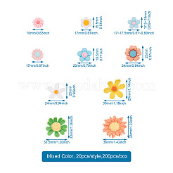 200Pcs 10 Style Opaque Resin Cabochons&nbsp;RESI-CD0001-09