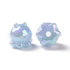 Luminous Rainbow Iridescent Plating Acrylic Beads&nbsp;OACR-P016-06
