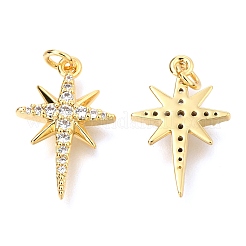 Brass Micro Pave Clear Cubic Zirconia Pendants&nbsp;X-ZIRC-O036-38G