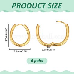 6 Pairs 201 Stainless Steel Hoop Earrings&nbsp;EJEW-ME0001-21