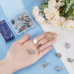 30Pcs 304 Stainless Steel Clip-on Earring Setting&nbsp;STAS-SC0008-38