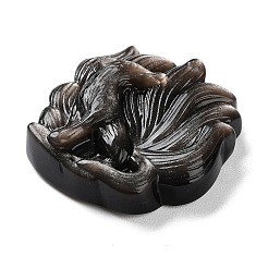 Natural Silver Sheen Obsidian Carved Pendants&nbsp;G-G098-07