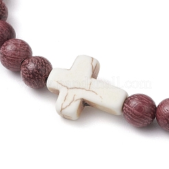 Natural Wood Beads Stretch Bracelets for Women&nbsp;BJEW-JB11338-04