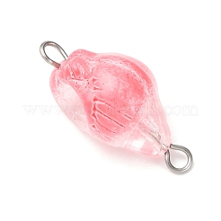 8Pcs 8 Styles Transparent Spray Painted Glass Links Connector Charms&nbsp;PALLOY-JF04464