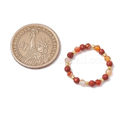 Natural Gemstone Beaded Stretch Rings&nbsp;RJEW-JR00866