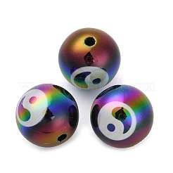 UV Plating Opaque Rainbow Iridescent Acrylic Beads&nbsp;MACR-L003-005