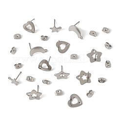 16Pcs 4 Styles 304 Stainless Steel Stud Earring Findings&nbsp;STAS-FS0001-85P