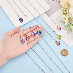 16Pcs 8 Colors Butterfly Alloy Charms Ceiling Fan Pull Chain Extenders&nbsp;HJEW-GO00069