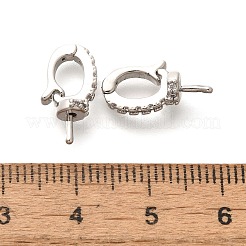 Rack Plating Brass Micro Pave Cubic Zirconia Peg Bails&nbsp;KK-H508-07P