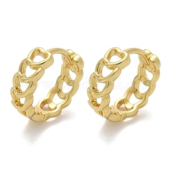 Heart Brass Hoop Earrings&nbsp;EJEW-F359-10G-01