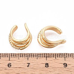 Brass Micro Pave Clear Cubic Zirconia Cuff Earrings&nbsp;EJEW-T047-77G