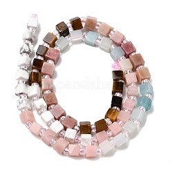 Natural Howlite & Pink Opal & Flower Amazonite & Rhodonite & Tiger Eye Beads Strands&nbsp;G-H333-03A