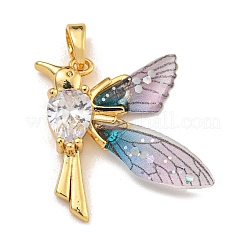 Brass Glass Rhinestone Pendants&nbsp;KK-U035-30G