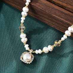 Pearl Pendant Necklaces&nbsp;NJEW-P325-02G