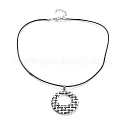Raffia Woven Pendants Necklaces&nbsp;NJEW-JN02357